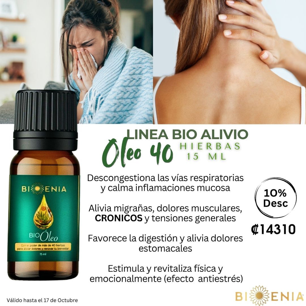 Oleo 40 Hierbas Linea Bio Alivio 10%Desc.