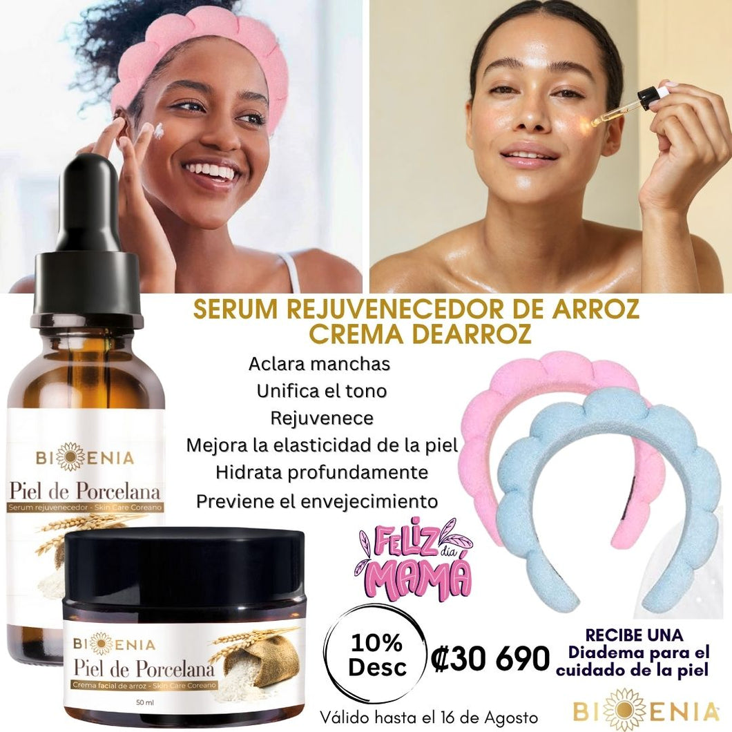 Serum Rejuvenecedor+Crema de Arroz 10% desc - Regalo especial