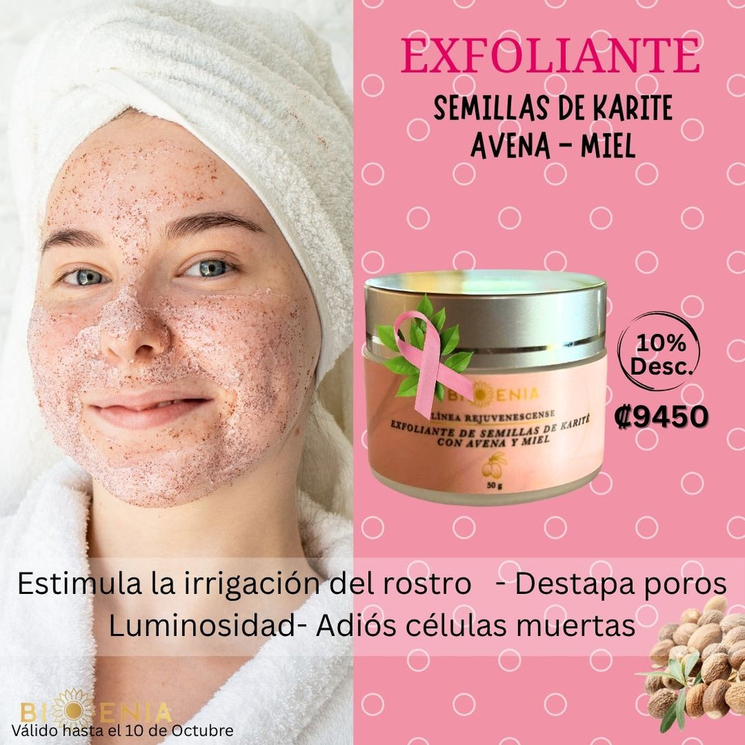 Exfoliante semillas de karite y avena 10%