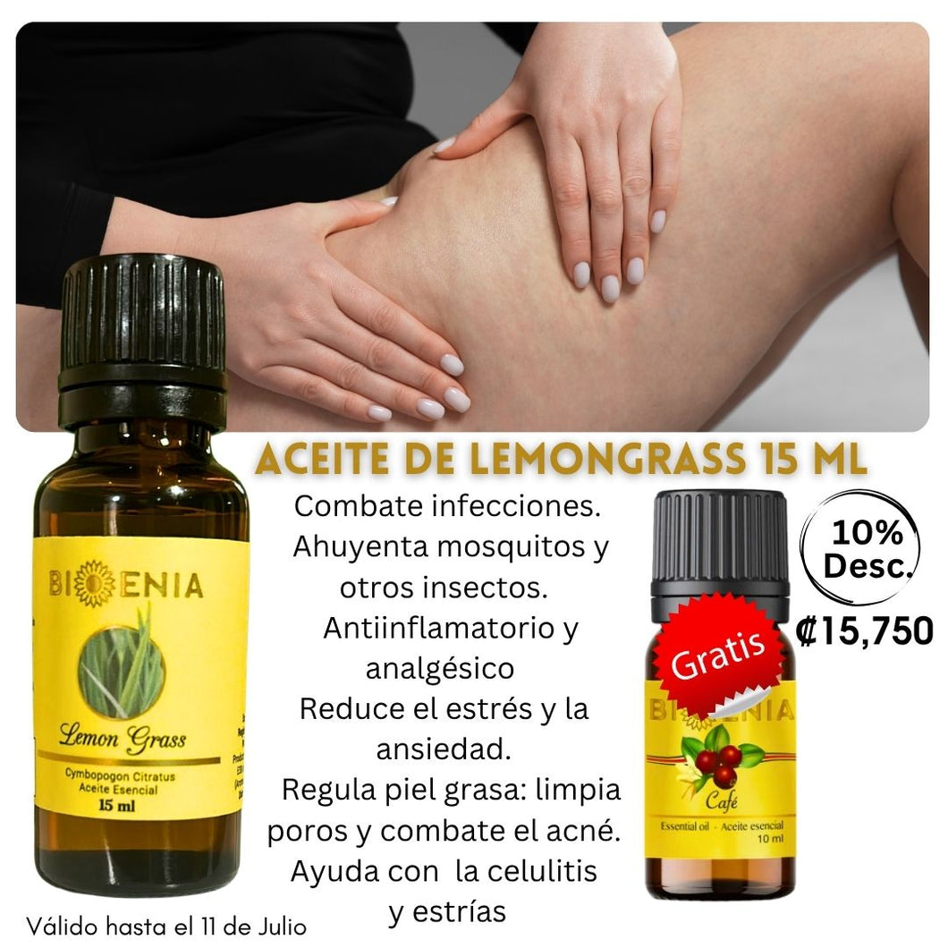 ACEITE ESENCIAL DE LEMONGRASS 15ML 10% Desc.