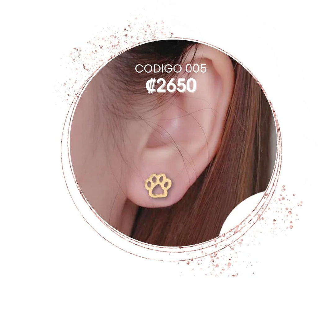 Aretes huellitas de perro codigo 005
