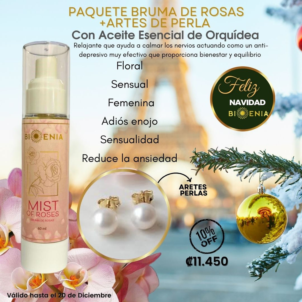 Bruma de Rosas con Edición de Aceite de Orquideas 50ml + Aretes -10%Desc