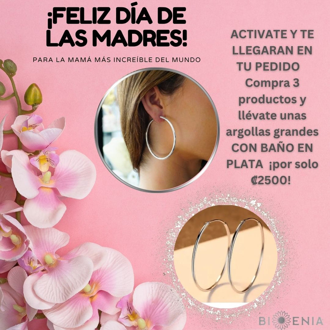 Compra 2 productos y llévate argollas baño en Plata