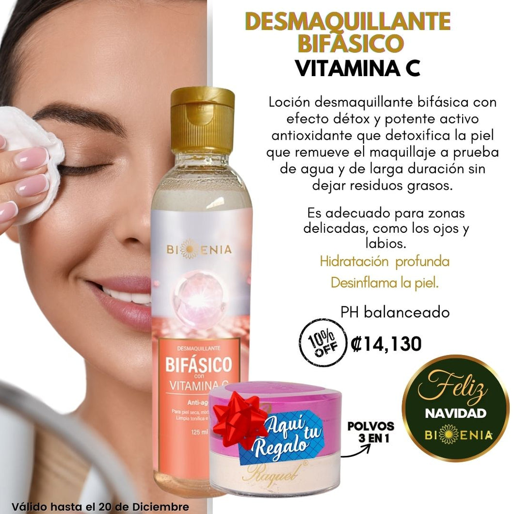 Desmaquillante Bifasico + Polvos 3en 1- 10% Desc