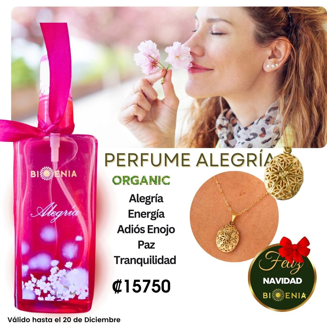 PERFUME ALEGRÍA 60ML + COLLAR DE AROMATERAPIA